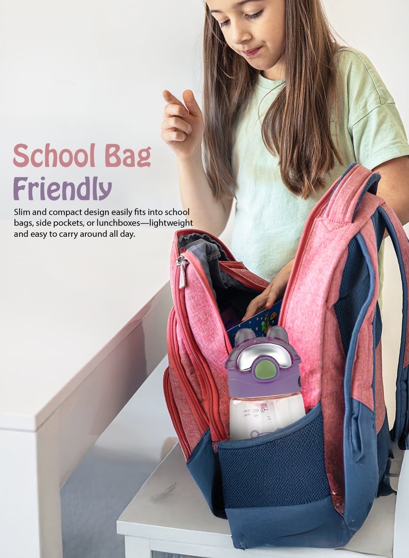 BAYBEE 500 ML Baby Sipper Bottle for Kids | Leak Proof Kids Sipper Bottle with Silicone Straw & Carry Handle | BPA Free & Non Toxic Baby Water Bottle for Kids | Baby Sippy Cups for Toddlers 6+ Months Purple - Image 5