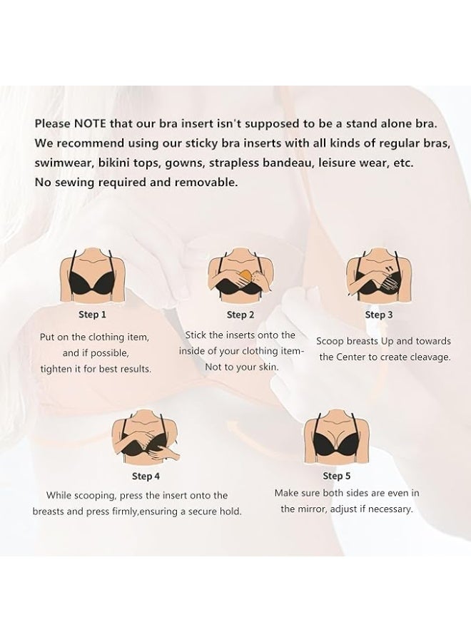 Double-Sided Sticky Bra Pads, Inserts Ultra Instant Lift Bra, Inserts Push up Bikini Pad, for Swimsuit Sports Bra - Image 3