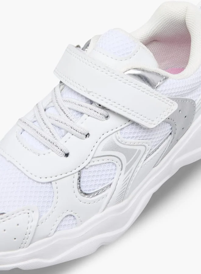 Flora Bella By Shoexpress Girls Panelled Sneakers with Hook and Loop Closure
