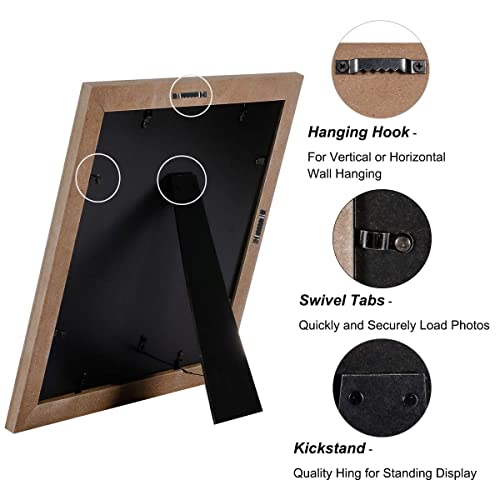 UMICAL 4x6 Picture Frames 4-Opening Solid Wood Collage Picture Frames Vintage Style Distressed Photo Frames with Real Glass for Table Top Stand or Wall Hanging - Image 5