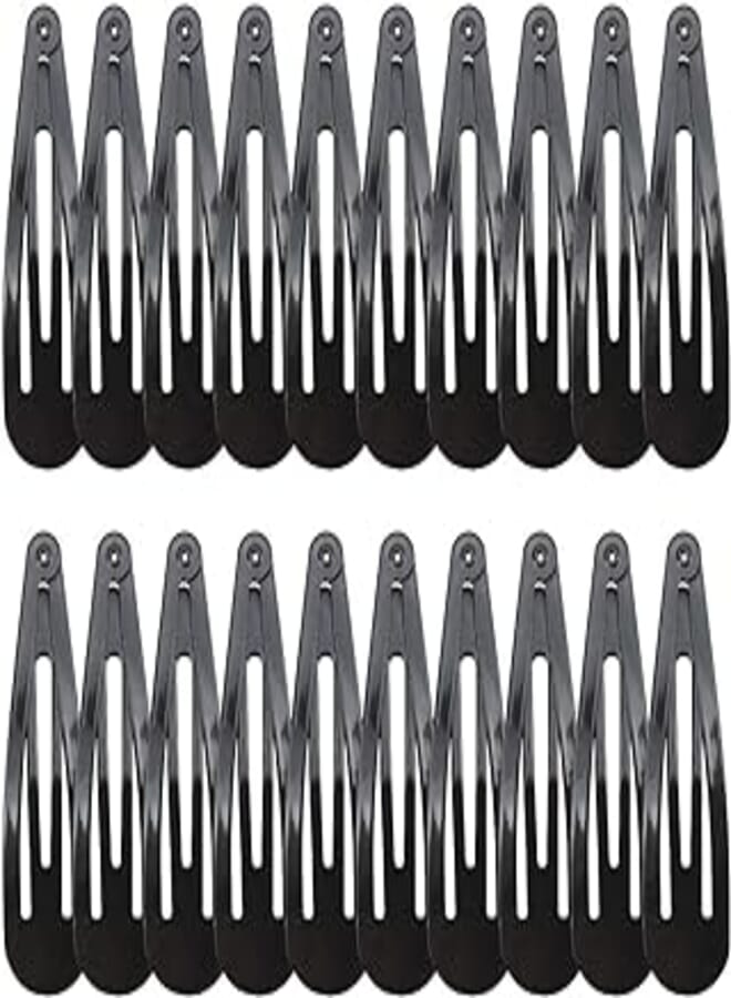 20 Pieces Black Color 2.7'' Big Size No Slip Metal Snap Hair Clips Women Barrettes Large Hair Pins