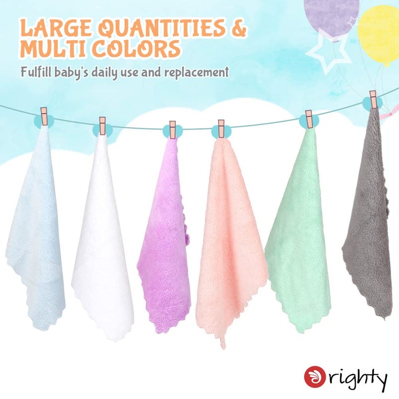Orighty Baby Washcloths 12 Pack, Microfiber Coral Fleece Baby Face Towels, Soft and Absorbent Wash Cloths for Newborns, Infants and Toddlers, Gentle on Delicate Skin for Face Hands and Body, 7x9 Inch - Image 3