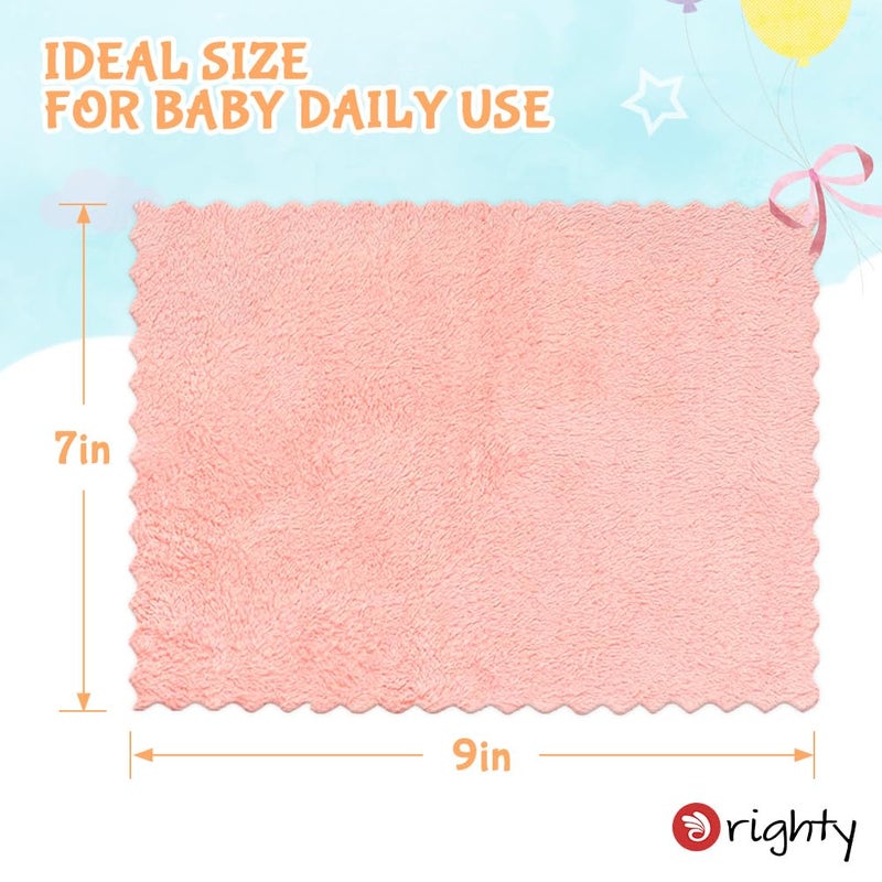Orighty Baby Washcloths 12 Pack, Microfiber Coral Fleece Baby Face Towels, Soft and Absorbent Wash Cloths for Newborns, Infants and Toddlers, Gentle on Delicate Skin for Face Hands and Body, 7x9 Inch - Image 4