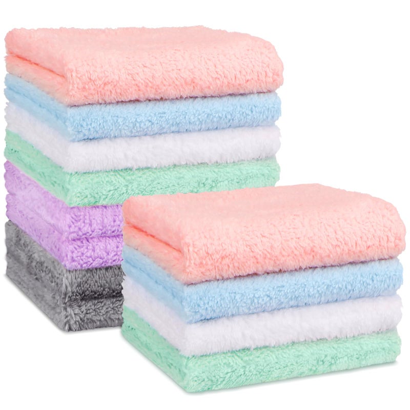 Orighty Baby Washcloths 12 Pack, Microfiber Coral Fleece Baby Face Towels, Soft and Absorbent Wash Cloths for Newborns, Infants and Toddlers, Gentle on Delicate Skin for Face Hands and Body, 7x9 Inch - Image 1