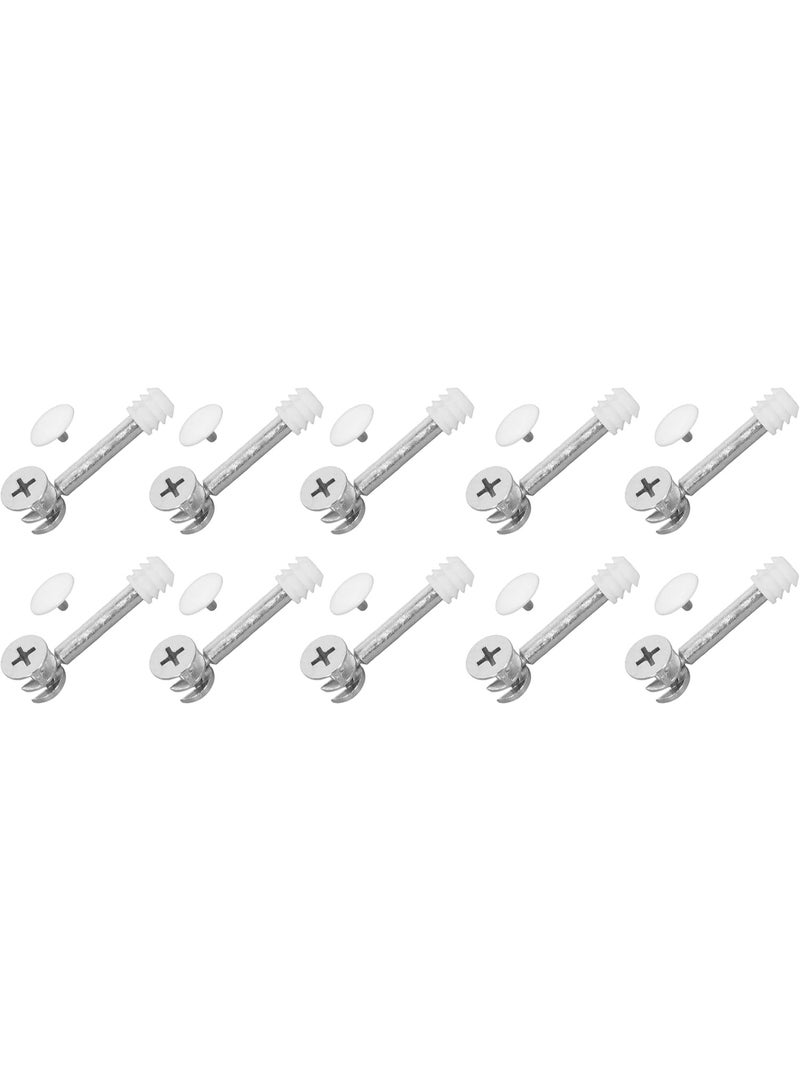 Rubik 20pcs Furniture Connector Cam Locks and Dowels Set, Assembly Screw Bolts Nut Hardware for Cabinets Closets Bed Fittings Connecting (Silver) - Image 1