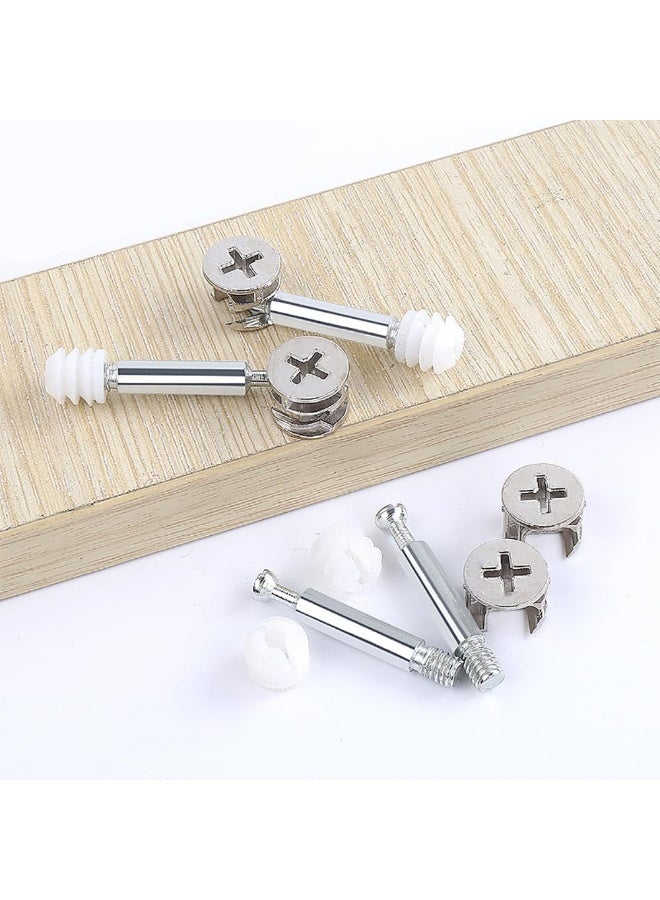 Rubik 20pcs Furniture Connector Cam Locks and Dowels Set, Assembly Screw Bolts Nut Hardware for Cabinets Closets Bed Fittings Connecting (Silver) - Image 4