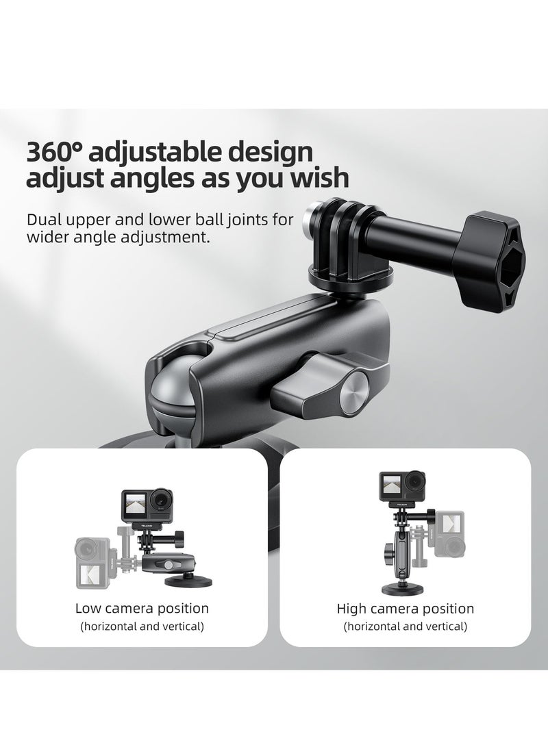 Excefore Magnetic Mount Magnet Metal Mounts for Go Pro Insta 360, Magnetic Car Camera Mount, with 360° Rotation Ball Head and Built-in 6 Magnets, for GoPro Hero 12/11/10/9/, DJI OSMO Action, Insta360 - Image 4