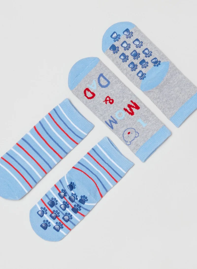 Ovs 2 Packs Printed Slipper Socks