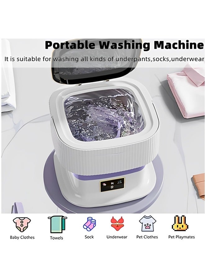 Beauenty Mini Washing Machine,Portable Washer with Dryer 11.5L Capacity,Small Foldable Washing Machine for Apartments,Dormitories,Hotels,Traveling & Camping(Purple) - Image 3