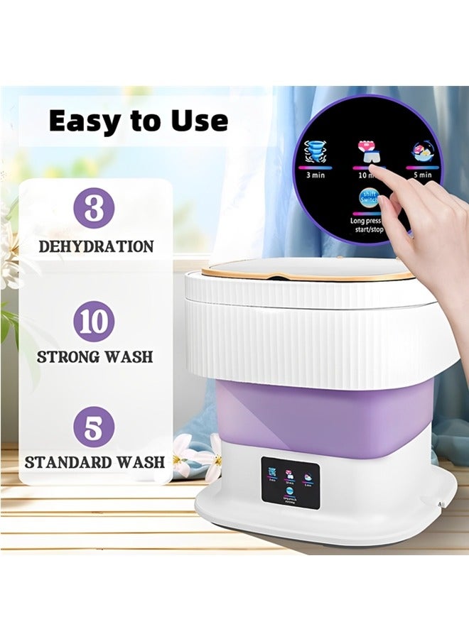 Beauenty Mini Washing Machine,Portable Washer with Dryer 11.5L Capacity,Small Foldable Washing Machine for Apartments,Dormitories,Hotels,Traveling & Camping(Purple) - Image 4