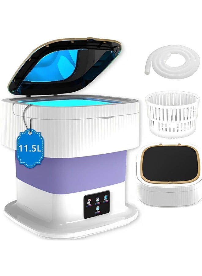 Beauenty Mini Washing Machine,Portable Washer with Dryer 11.5L Capacity,Small Foldable Washing Machine for Apartments,Dormitories,Hotels,Traveling & Camping(Purple) - Image 1