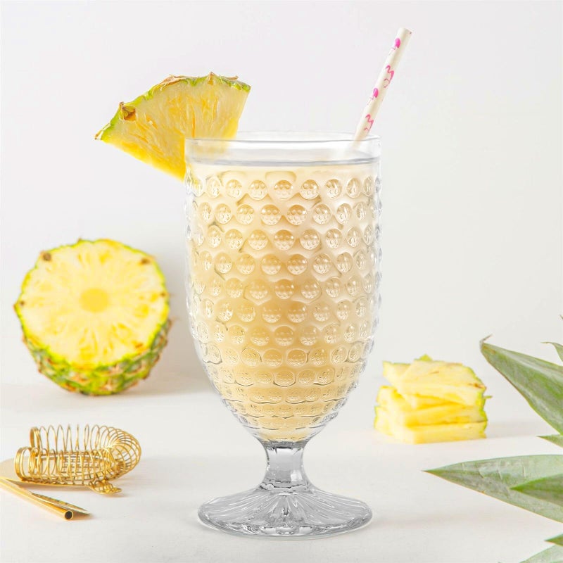 Wongblee Hobnail Glass Goblets 16.9 Oz, Stemmed Water Glasses, Iced Tea Goblets, Vintage Drinking Glasses for Beverages, Set of 4 (Clear) - Image 5