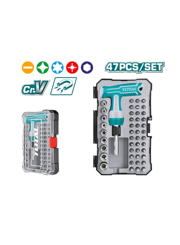 TOTAL 47-Piece Ratchet Screwdriver Set - TACSD30476 - Total