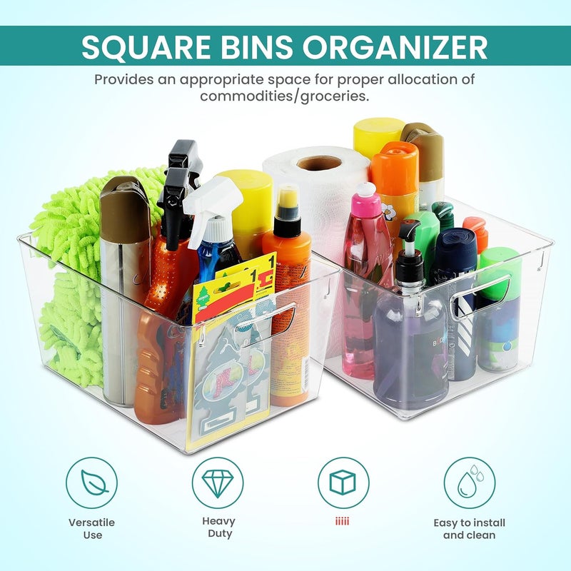 Utopia Kitchen Clear Organizer or Storage Bins - 4 Pack Pantry Organizers and Storage Bins - Extra Large Clear Storage Containers for Organizing Fridge, Kitchen Organization - Image 4
