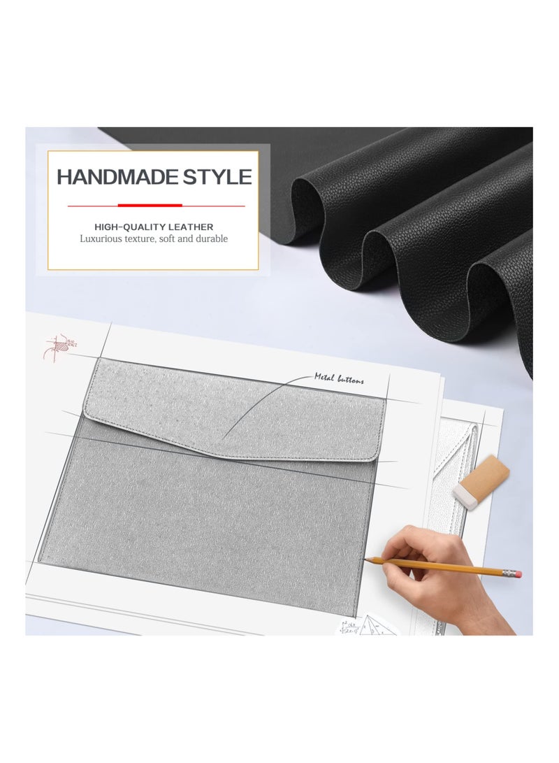 SOLARAE Document File Folder, Waterproof Thin PU Leather A4 Folder, Expanding File Organizer, Portfolio Storage Case, with Snap Closure, Letter Size Envelope File Folder for Receipt, Contract, Pad - Image 3