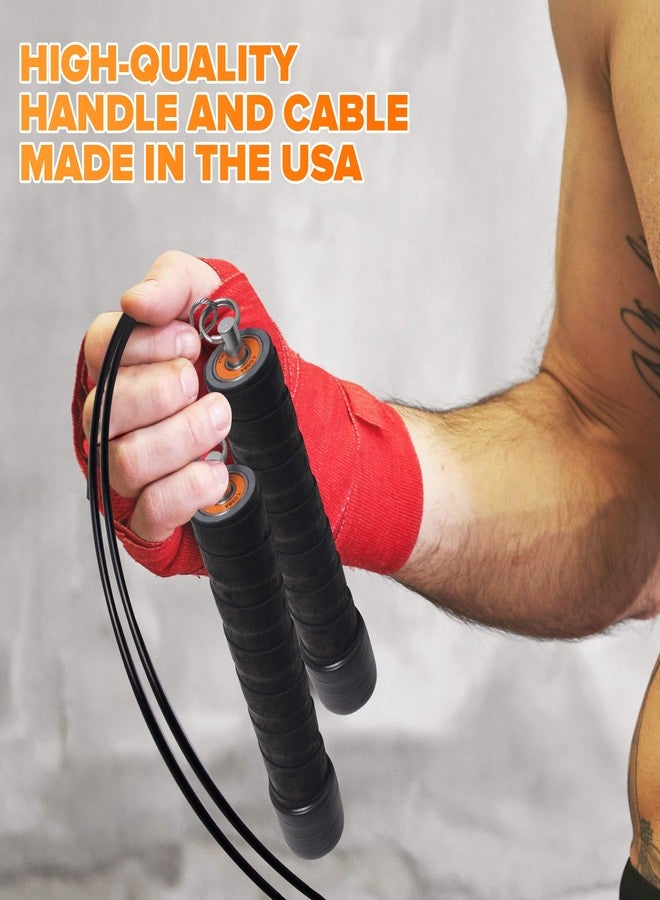 MUTE | Premium Speed Jump Rope with Grip Handles, Nylon-Coated Cable and Metal Bearings - Use for Gymnastics, Boxing, Functional Fitness and Cardiovascular Exercise (9') - Image 4