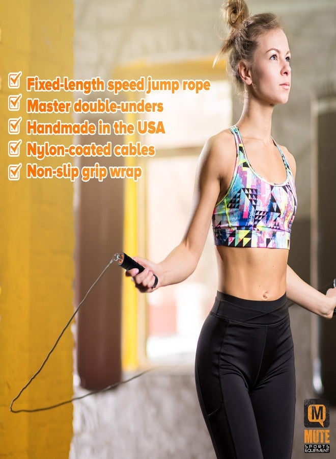 MUTE | Premium Speed Jump Rope with Grip Handles, Nylon-Coated Cable and Metal Bearings - Use for Gymnastics, Boxing, Functional Fitness and Cardiovascular Exercise (9') - Image 5