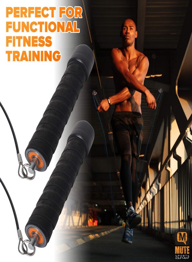 MUTE | Premium Speed Jump Rope with Grip Handles, Nylon-Coated Cable and Metal Bearings - Use for Gymnastics, Boxing, Functional Fitness and Cardiovascular Exercise (9') - Image 2