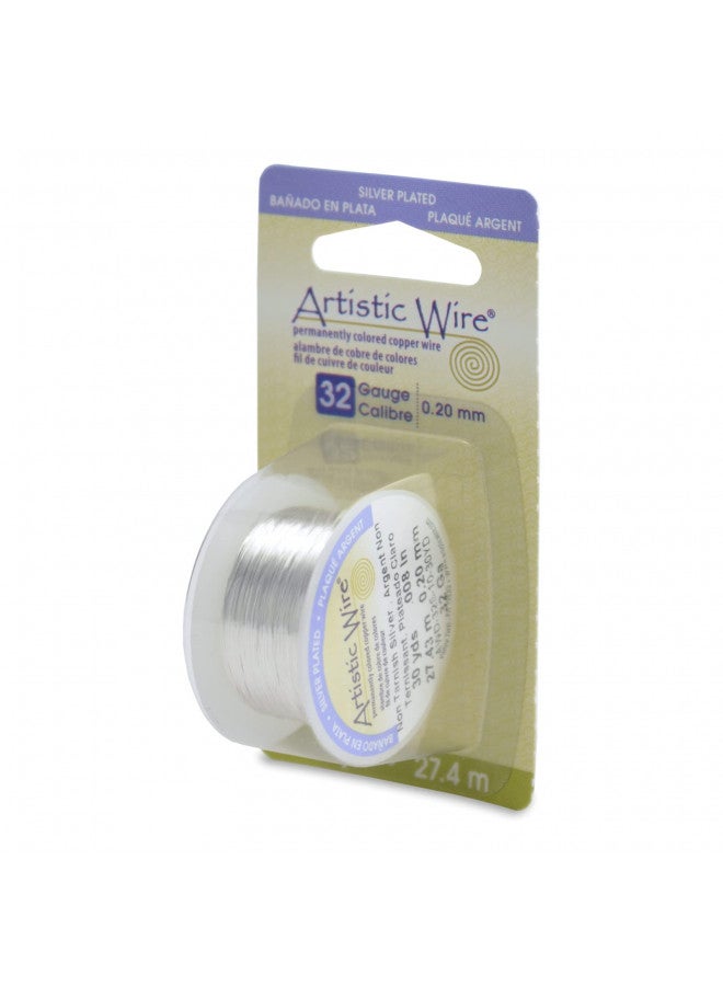 Artistic Wire, 32 Gauge Silver Plated Tarnish Resistant Colored Copper Craft Jewelry Wrapping Wire, Tarnish Resistant Silver, 30 yd - Image 2