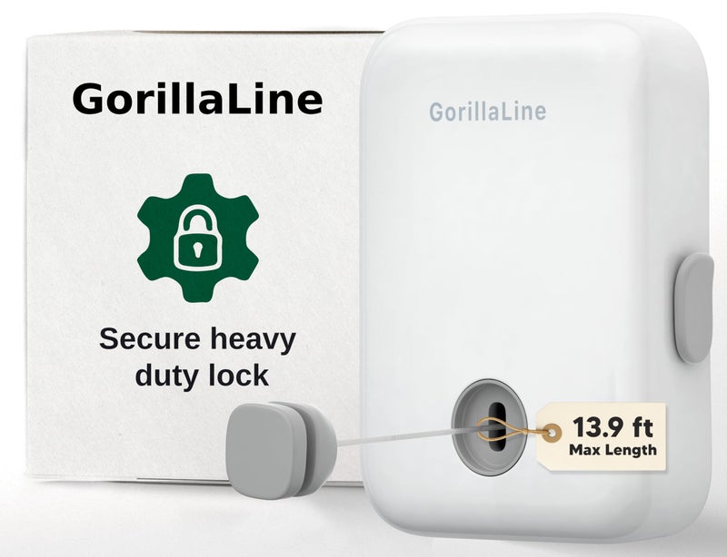 GorillaLine - Retractable Clothesline Indoor Outdoor Clothes Line | Heavy Duty Clothes Drying Laundry Line | Wall Mounted Drying Rack Clothing Line - Image 1
