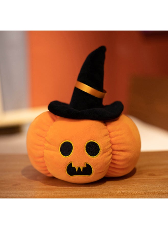 Loquat Overseas  Pumpkin Plush Toy Pillow Funny Devil Pumpkin Pillow Plush Toy Doll-Specifications:50cm (0.9kg)-Color:Round Eye Teeth-black Hat - Image 1