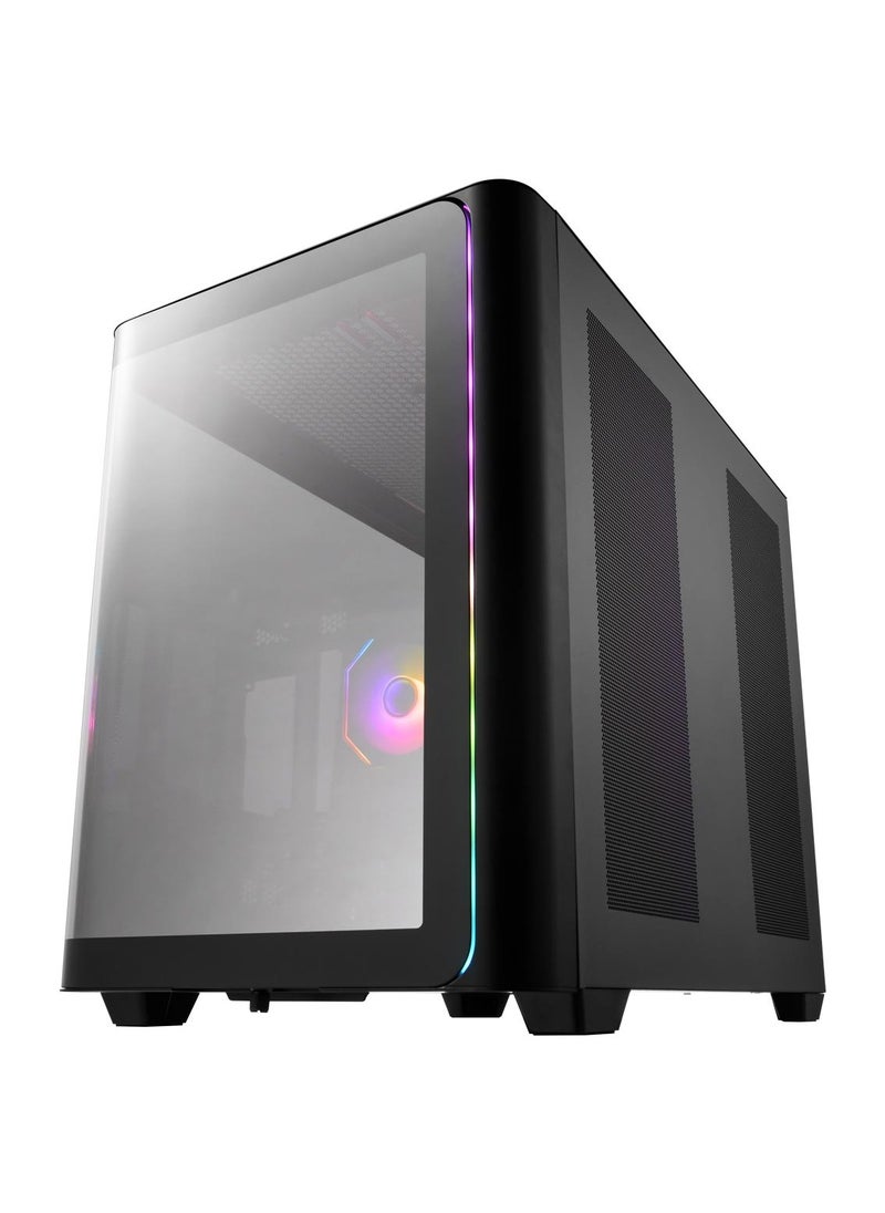 fsp Luxury Mid Tower ATX Gaming Case, Chamfer Design, Tempered Glass, Efficient Cooling, M580  - Image 2