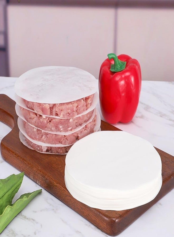 LOVNBHELP 500pcs Hamburger Patty Paper Rounds White Parchment Paper Non-Stick Food Grade Burger Paper Sheets for Burger Press/Separating Frozen Patties (4.5") - Image 5
