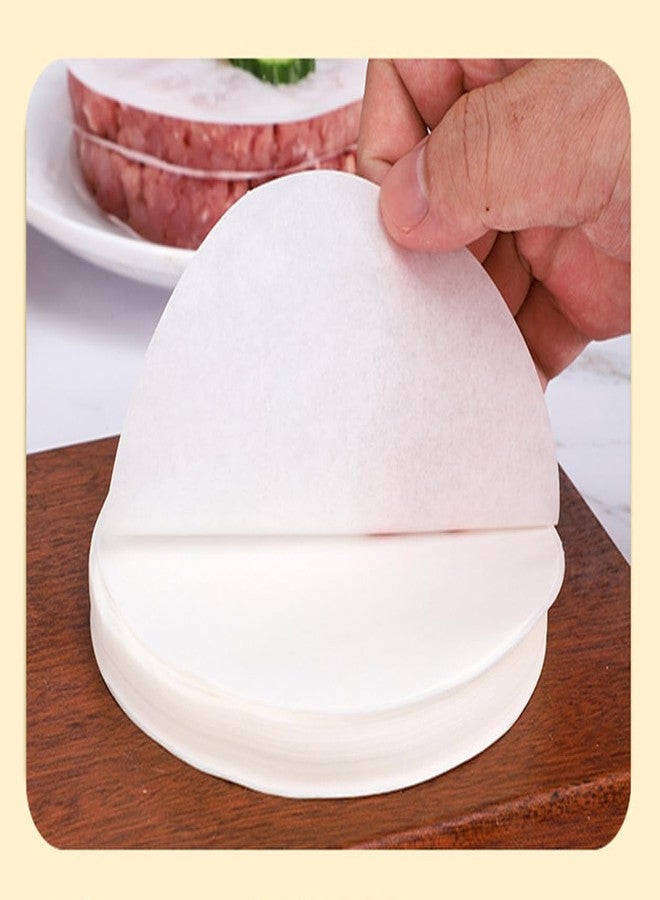 LOVNBHELP 500pcs Hamburger Patty Paper Rounds White Parchment Paper Non-Stick Food Grade Burger Paper Sheets for Burger Press/Separating Frozen Patties (4.5") - Image 3