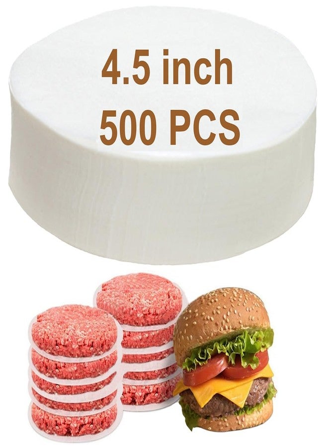 LOVNBHELP 500pcs Hamburger Patty Paper Rounds White Parchment Paper Non-Stick Food Grade Burger Paper Sheets for Burger Press/Separating Frozen Patties (4.5") - Image 1