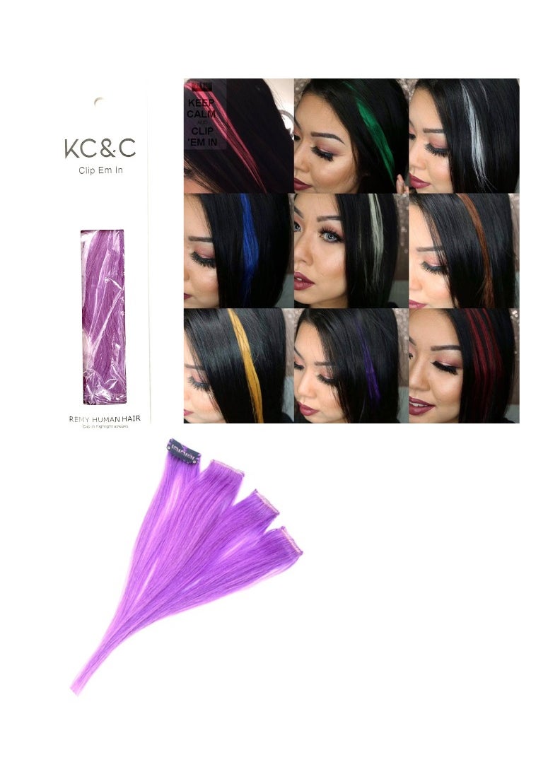 Keep Calm and Clip Em In Lavender Highlights Clip-in Remy Hair Extension  - Image 2