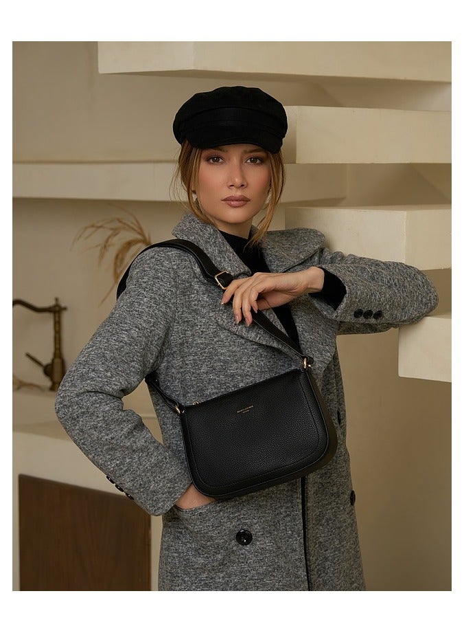 David Jones David Jones- Minimal Cross Body Semi Moon Bag for women model cm6708B- The original Casual style Dream bag- Faux leather cross body and shoulder bag - Image 2