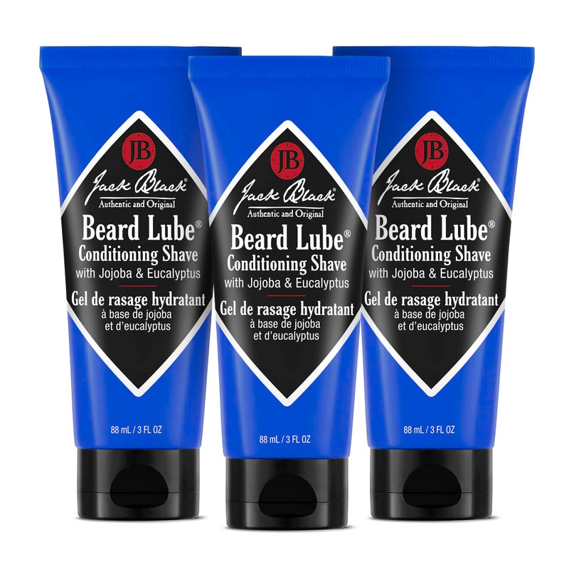 Jack Black Beard Lube Conditioning Shave - Mens Gifts, Beard Conditioner for Men, Beard Softener for Men, Mens Beard Care, Christmas Gifts for Men, Beard Gifts for Him, 3 Fl Oz (3-pack)