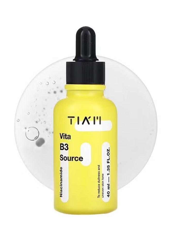 تيام Vita B3 المصدر, Niacinamide مصل الوجه, مصل الوجه المركز, 10 ٪ Niacinamide مصل الوهج مع 2 ٪ Arbutin للبشرة المشعة والمتوازنة, العناية بالبشرة النباتية, 40 مل - Image 1