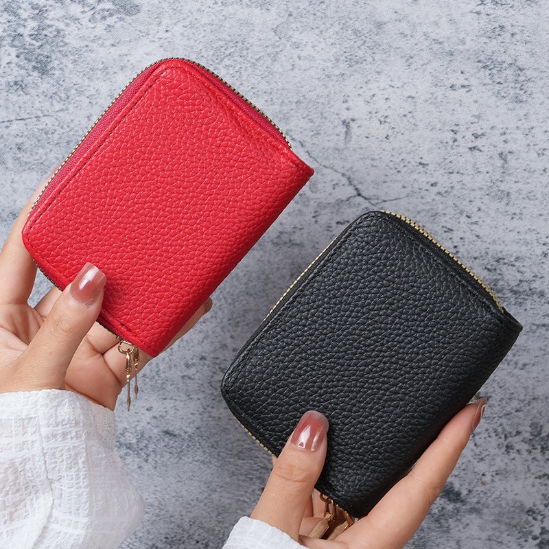 Multifunctional Solid Color PU Leather Wallet, RFID Blocking Design Portable Daily Storage Purse for Cards Cash Coin Business Use - Image 1