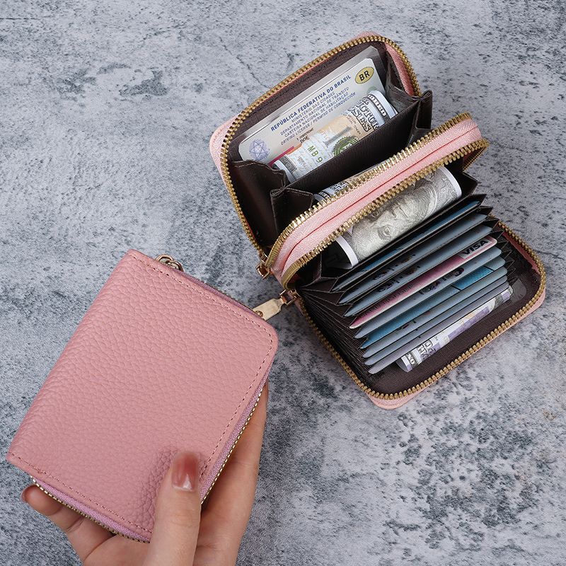 Multifunctional Solid Color PU Leather Wallet, RFID Blocking Design Portable Daily Storage Purse for Cards Cash Coin Business Use - Image 2
