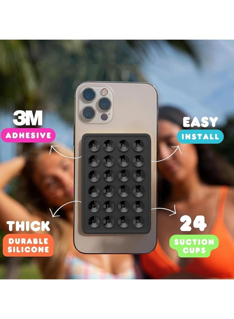 TIGER 【2 Pack】Silicone Suction Phone Case,Double Sided Suction Cup, Silicone Suction Adhesive Phone Case Suitable for Selfies and Videos Mirror Shower Holder,Hands-Free Accessory for Bathroom,Home, Kitchen and More - Image 4