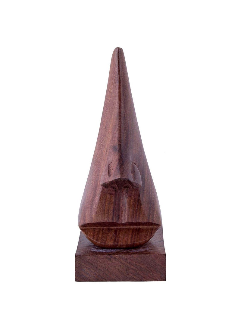 MANGDAI24 MANGDAI24 Handmade Wooden Nose Shaped Spectacle Specs Eyeglass Holder Stand with Moustache 6 inches Set of 2  - Image 3