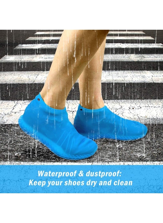 Meetion Reusable Silicone Waterproof Shoe Covers, No-Slip Silicone Rubber Shoe Protectors for Kids,Men and Women( Large) - Image 2