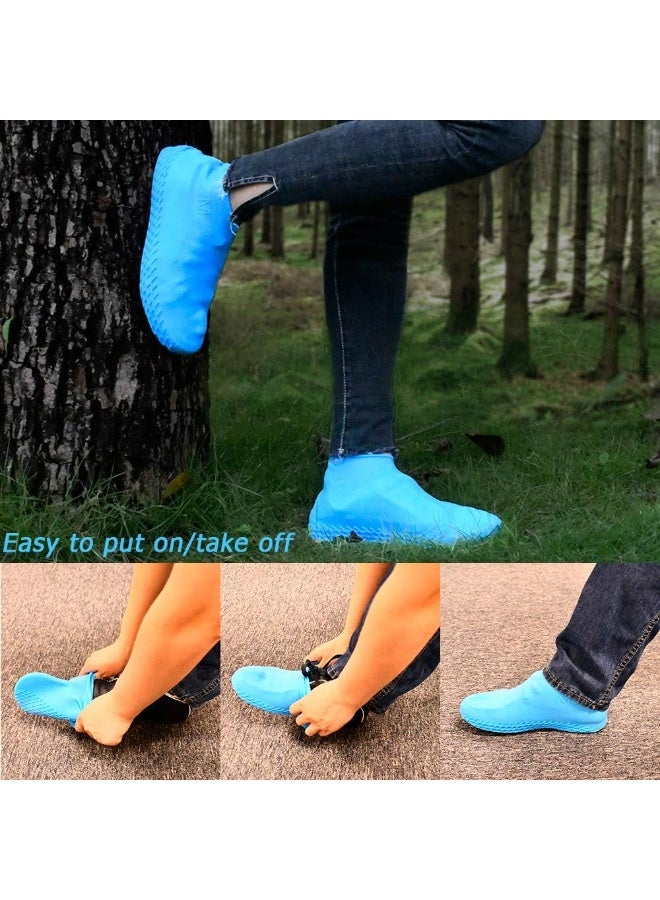Meetion Reusable Silicone Waterproof Shoe Covers, No-Slip Silicone Rubber Shoe Protectors for Kids,Men and Women( Large) - Image 4