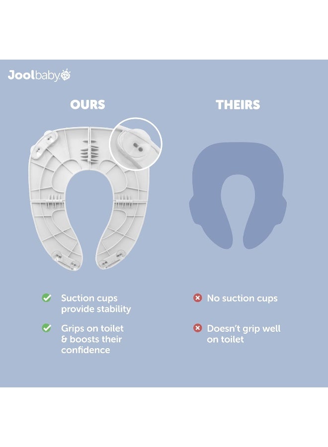 Jool Baby Products Jool Baby Folding Travel Potty Training Seat for Toddlers, Fits Round & Oval Toilets, Non-Slip Suction Cups, Includes Free Travel Bag (Gray) - Image 2