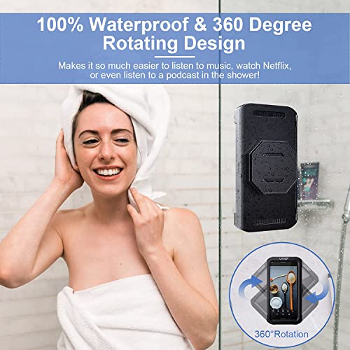 URROY Shower Phone Holder Waterproof, 360° Rotation Shower Phone Case, Anti-Fog High Sensitivity Universal Cover Mount Stand for Bathroom Wall Mirror Bathtub Kitchen, Gift for Men Women - Image 2