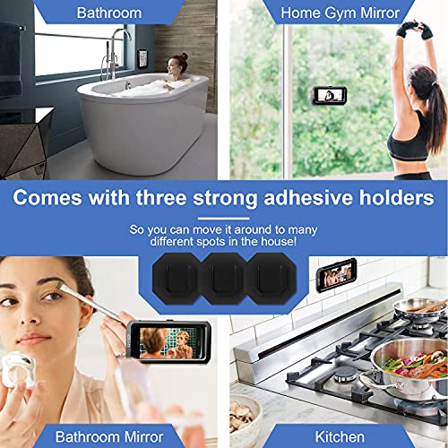 URROY Shower Phone Holder Waterproof, 360° Rotation Shower Phone Case, Anti-Fog High Sensitivity Universal Cover Mount Stand for Bathroom Wall Mirror Bathtub Kitchen, Gift for Men Women - Image 3