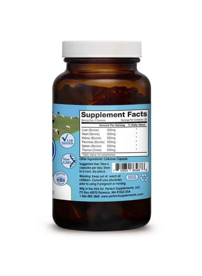Perfect Supplements Perfect Multiorgans 180 Capsules A Blend Of 6 Synergistic Glandulars 100% Freeze Dried & Hormone Free New Zealand Pasture Raised - Image 3