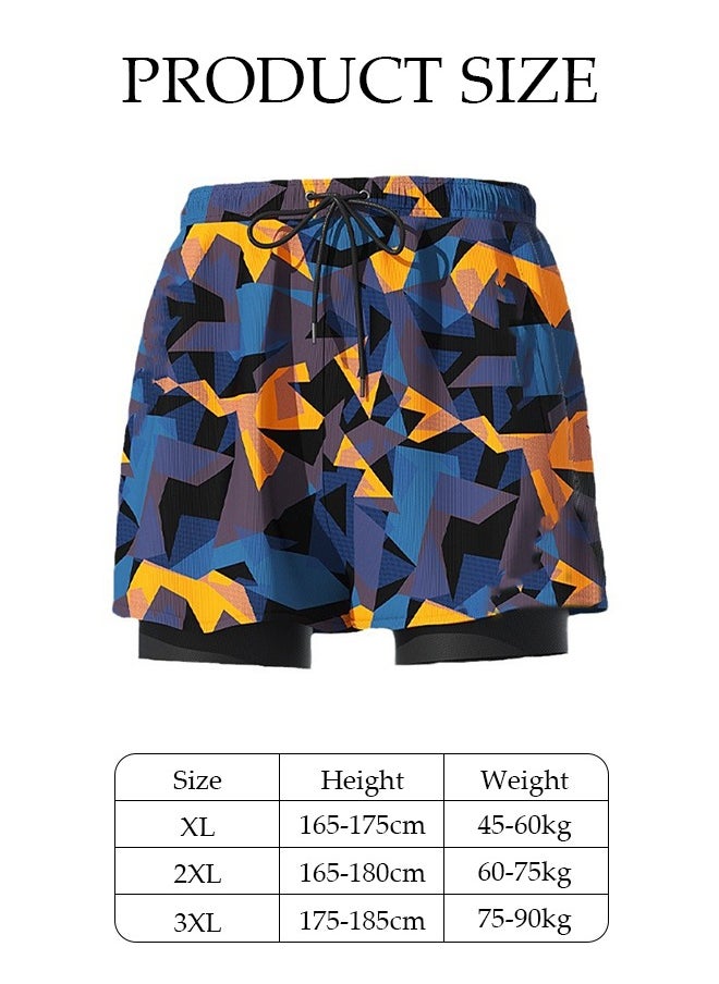 DUNISO Men's Swimming Trunks with Compression Liner, Double Layer Quick Dry Beach Shorts with Adjustable Belt Loose Breath Swim Shorts Swimwear Bathing Suits for Beach and Swimming  - Image 4