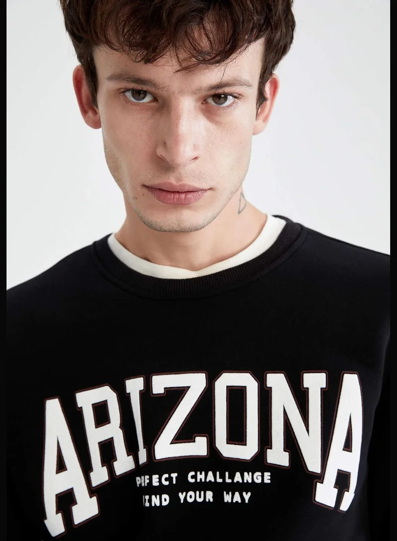 DeFacto Slim Fit Long Sleeve Arizona Print Sweatshirt