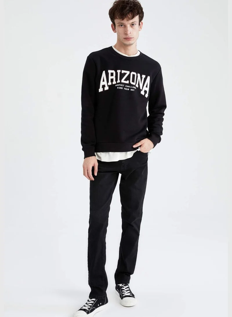 DeFacto Slim Fit Long Sleeve Arizona Print Sweatshirt