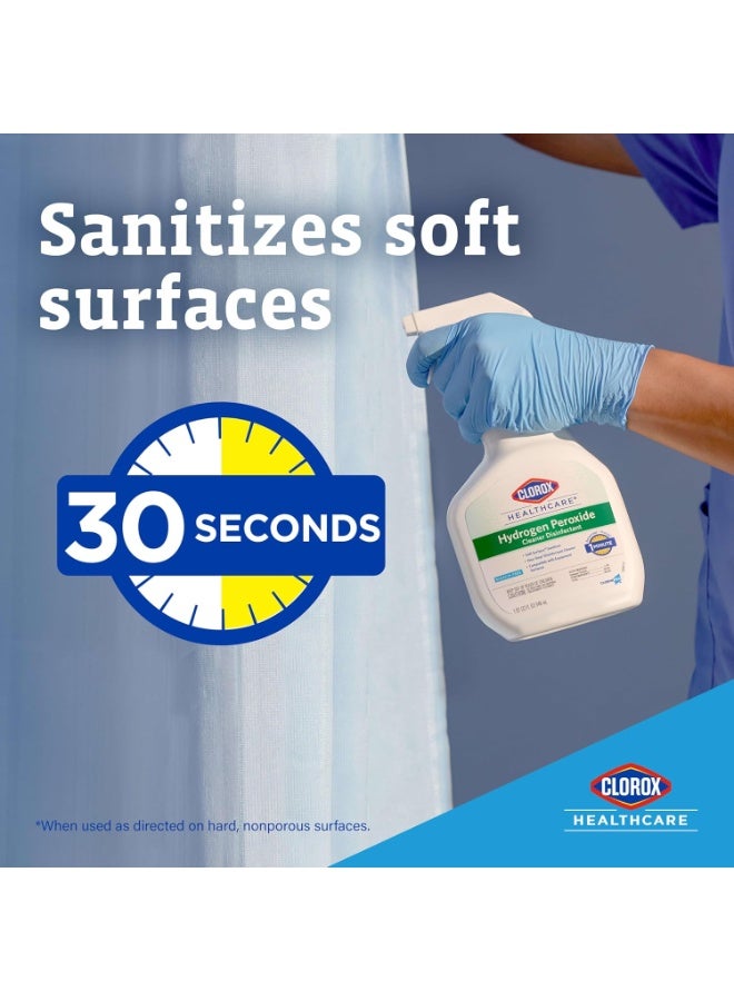 Clorox Healthcare Hydrogen Peroxide Cleaner Disinfectant, Bleach Free, 32 Fluid Ounces (Package May Vary) - Image 2