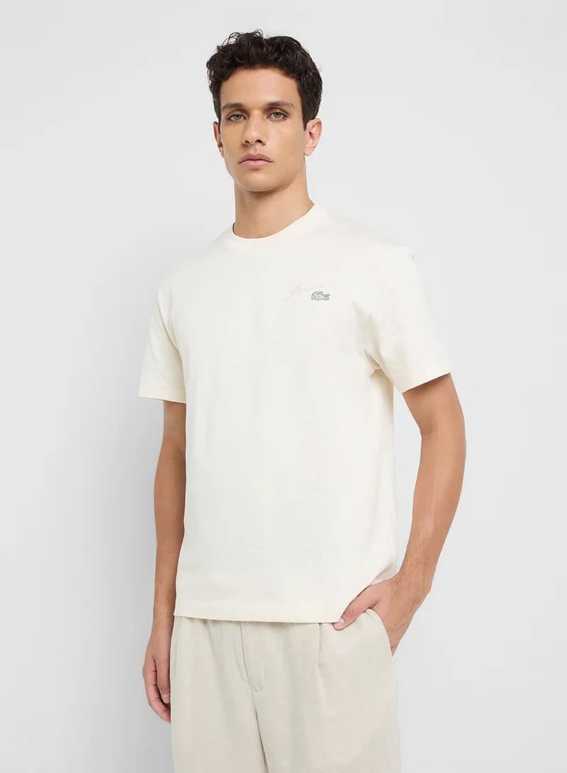 LACOSTE Embroidered Crew Neck T-Shirt