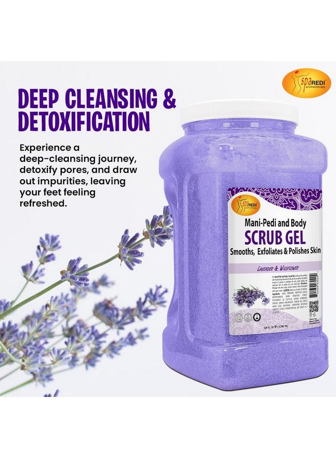SPA REDI - Exfoliating Scrub Pumice Gel, Lavender and Wildflower, 128 Oz - Manicure, Pedicure and Body Exfoliator Infused with Hyaluronic Acid, Amino Acids, Panthenol and Comfrey Extract - Image 3