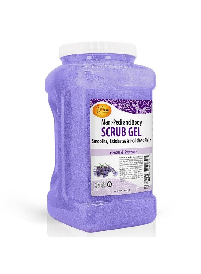 SPA REDI - Exfoliating Scrub Pumice Gel, Lavender and Wildflower, 128 Oz - Manicure, Pedicure and Body Exfoliator Infused with Hyaluronic Acid, Amino Acids, Panthenol and Comfrey Extract - Image 1